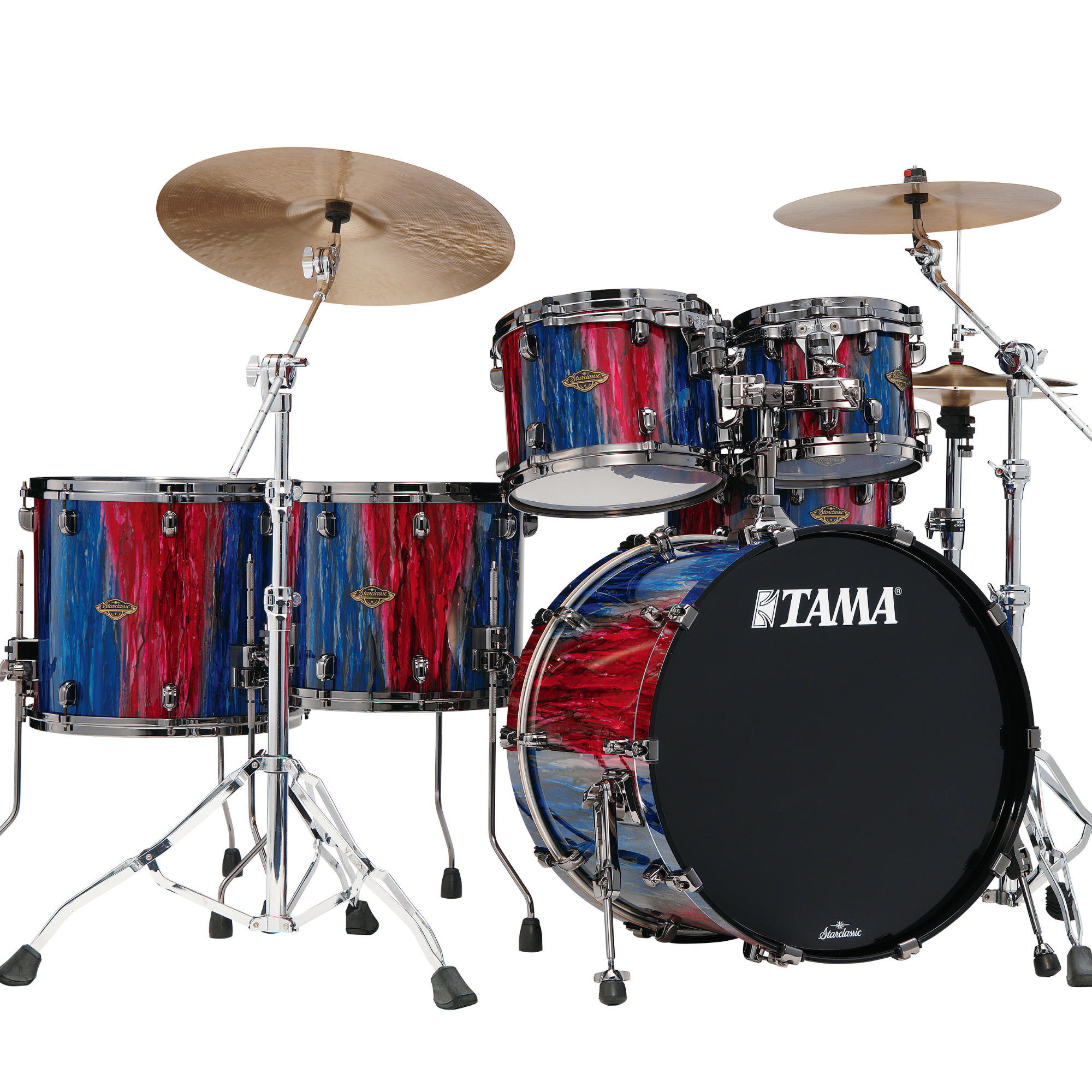 ~LIMITED EDITION~ TAMA Starclassic Walnut/Birch 5-Piece 10/12/14/16/22 Drum Kit Set in Crimson Sapphire Cascade Lacquer with Black Nickel Hardware *IN STOCK*